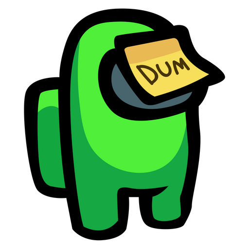 Among Us Lime Character Dum Sticker