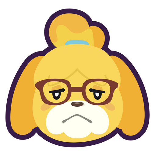 here is a Animal Crossing Isabelle Sad Sticker from the Games collection for sticker mania