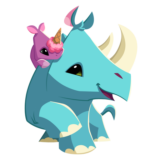 here is a Animal Jam Rhinos Sticker from the Games collection for sticker mania
