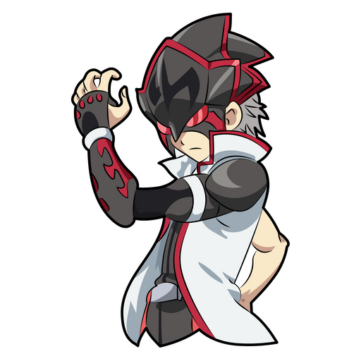 here is a Beyblade Shu Kurenai as Red Eye Sticker from the Anime collection for sticker mania