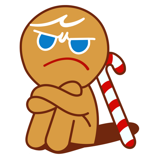 here is a Cookie Run GingerBrave Sad Sticker from the Cookie Run collection for sticker mania