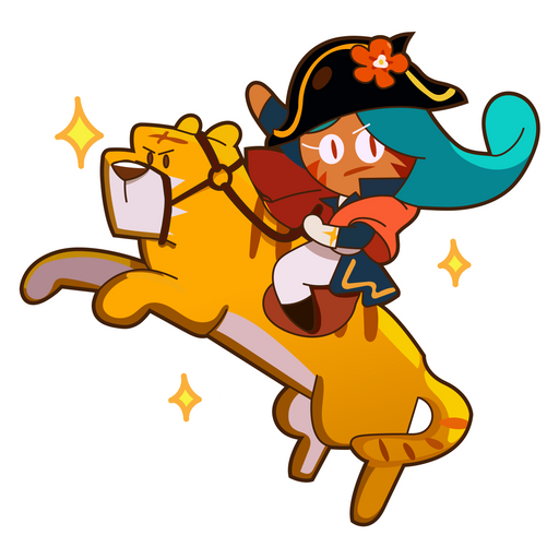 Cookie Run Lily Cookie on Tiger Sticker