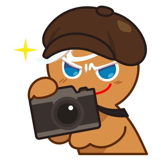 here is a Cookie Run GingerBrave Photographer Sticker from the Games collection for sticker mania