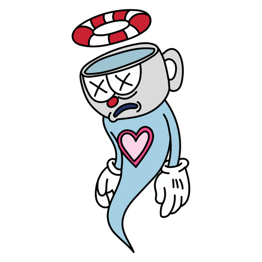 here is a Cuphead Ghost Sticker from the Games collection for sticker mania