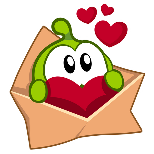 here is a Cut the Rope Love Message Sticker from the Games collection for sticker mania