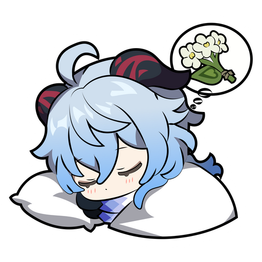 here is a Genshin Impact Ganyu Sleeping Sticker from the Genshin Impact collection for sticker mania
