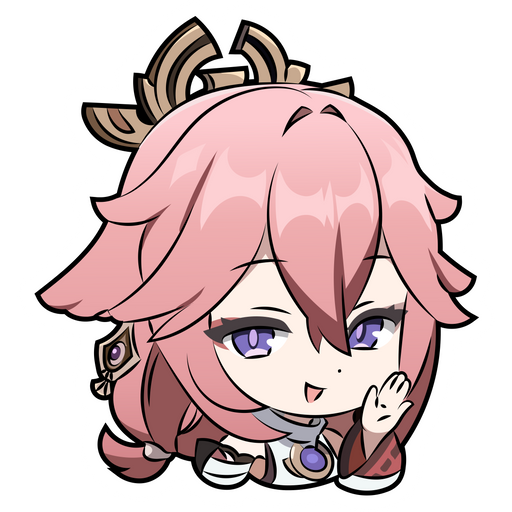 here is a Genshin Impact Yae Miko Gossip Sticker from the Genshin Impact collection for sticker mania