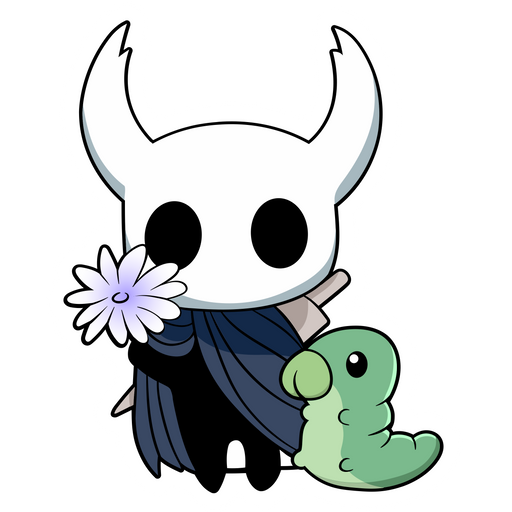 Hollow Knight the Knight with Flower Sticker - Sticker Mania