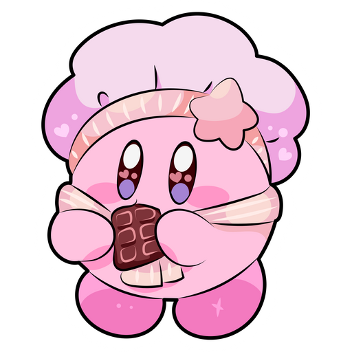 here is a Kirby with Chocolate Sticker from the Kirby collection for sticker mania