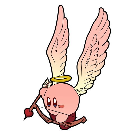 here is a Kirby Cupid Sticker from the Kirby collection for sticker mania