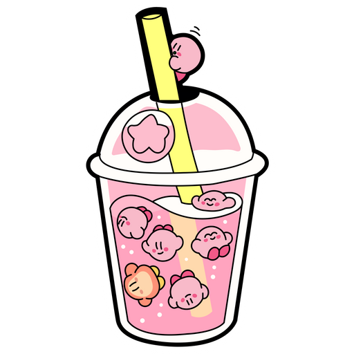 here is a Kirby Drink Sticker from the Kirby collection for sticker mania