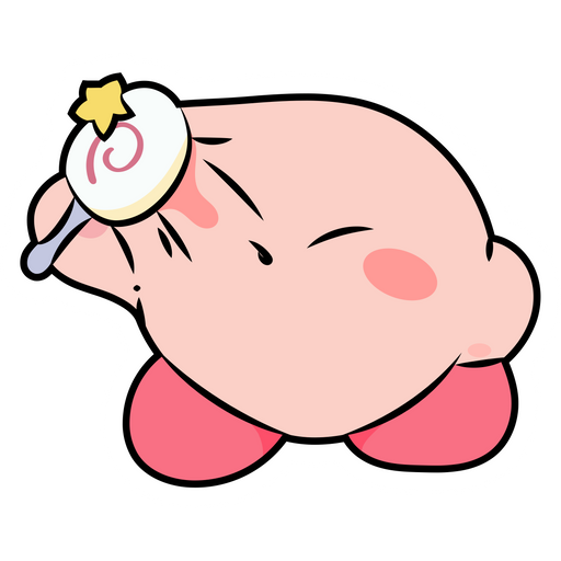 here is a Kirby with Lollipop Sticker from the Kirby collection for sticker mania