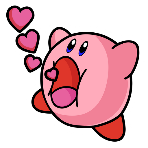 here is a Kirby Love Sticker from the Kirby collection for sticker mania