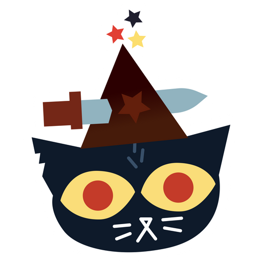 here is a Night in the Woods Mae Borowski Witch's Hat and Dagger Sticker from the Games collection for sticker mania