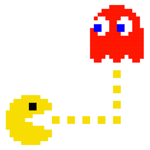 here is a Pixel Pac-Man and a Blinky Ghost Sticker from the Games collection for sticker mania