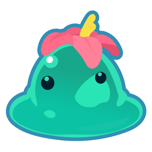here is a Slime Rancher Puddle Slime with Flower Sticker from the Games collection for sticker mania