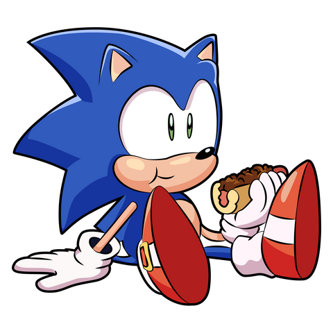 Sonic the Hedgehog Eating Hot Dog Sticker - Sticker Mania