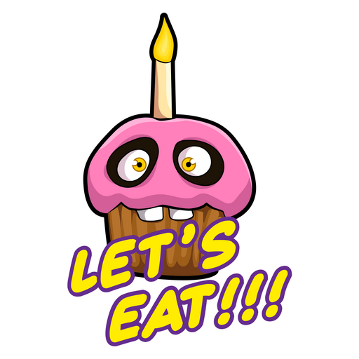 here is a Five Nights at Freddy's Chica's Cupcake Lets Eat Sticker from the Games collection for sticker mania