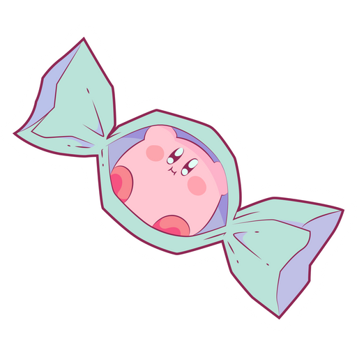 here is a Kirby Candy Sticker from the Kirby collection for sticker mania