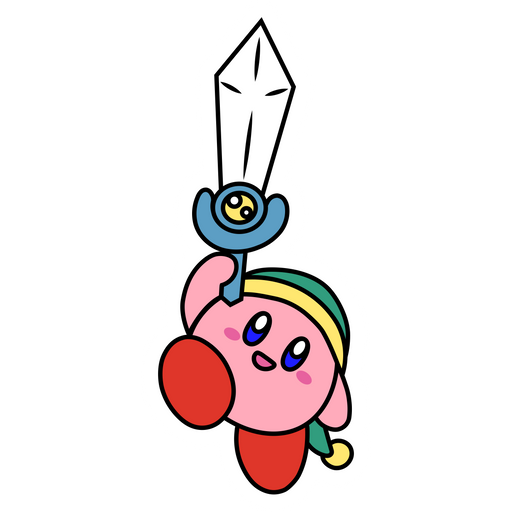 here is a Kirby with a Sword Sticker from the Kirby collection for sticker mania