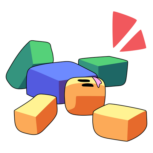 here is a Roblox Broken Noob Sticker from the Games collection for sticker mania