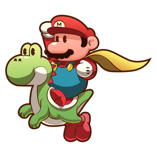 here is a Super Mario And Yoshi Sticker from the Super Mario collection for sticker mania