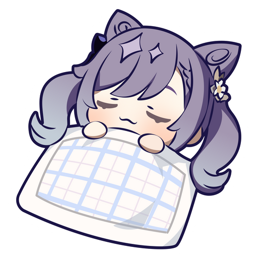 here is a Genshin Impact Keqing Sleeping Sticker from the Genshin Impact collection for sticker mania