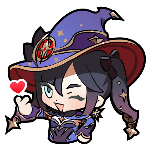 here is a Genshin Impact Mona Heart Sticker from the Genshin Impact collection for sticker mania