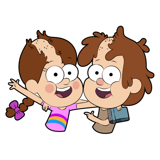 here is a Dipper and Mabel Pines Shave Each Other Sticker from the Gravity Falls collection for sticker mania