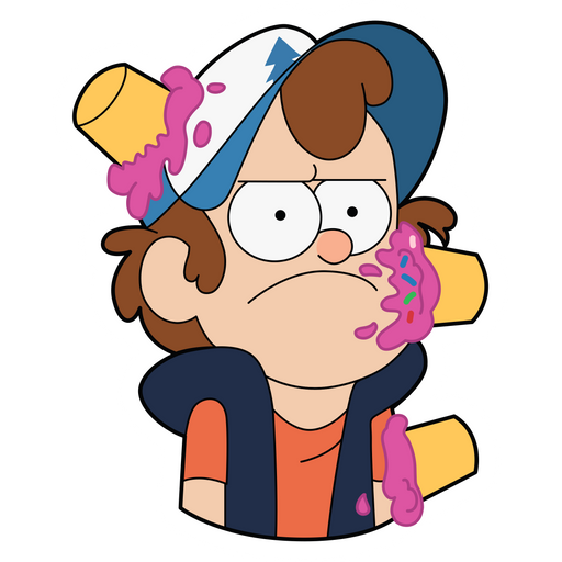 Angry Dipper Pines in Ice Cream Sticker