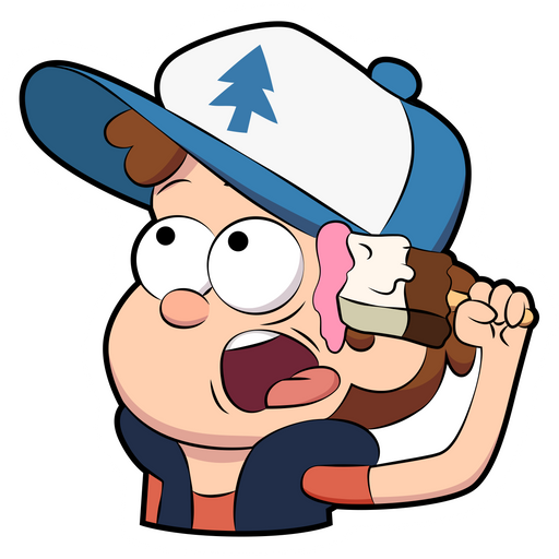 Gravity Falls Dipper with Ice Cream Sticker