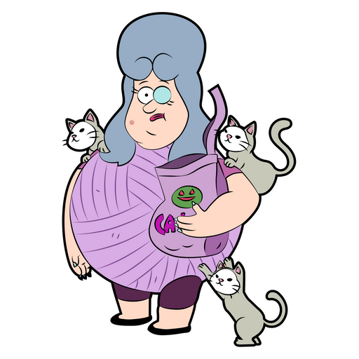 here is a Gravity Falls Lazy Susan and Cats Sticker from the Gravity Falls collection for sticker mania