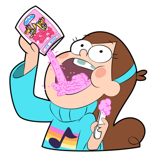 here is a Gravity Falls Mabel and Smile Dip Sticker from the Gravity Falls collection for sticker mania