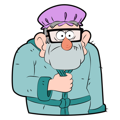 here is a Gravity Falls Stan Pines in Bathrobe Sticker from the Gravity Falls collection for sticker mania