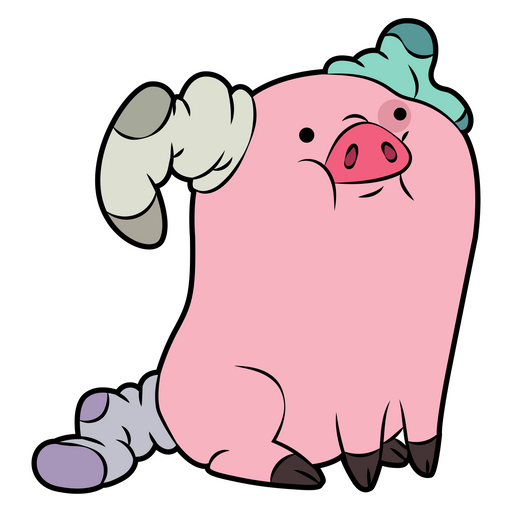 here is a Gravity Falls Waddles in Socks Sticker from the Gravity Falls collection for sticker mania