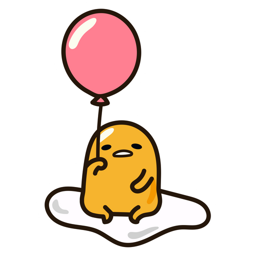 here is a Gudetama with Balloon Sticker from the Gudetama collection for sticker mania