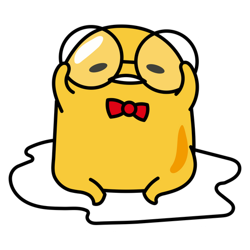 here is a Gudetama Bespectacled Sticker from the Gudetama collection for sticker mania