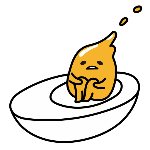 here is a Gudetama Falls Sticker from the Gudetama collection for sticker mania