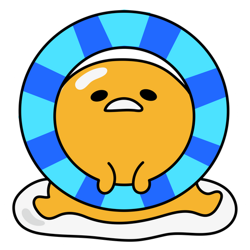 here is a Gudetama with Float Ring Sticker from the Gudetama collection for sticker mania