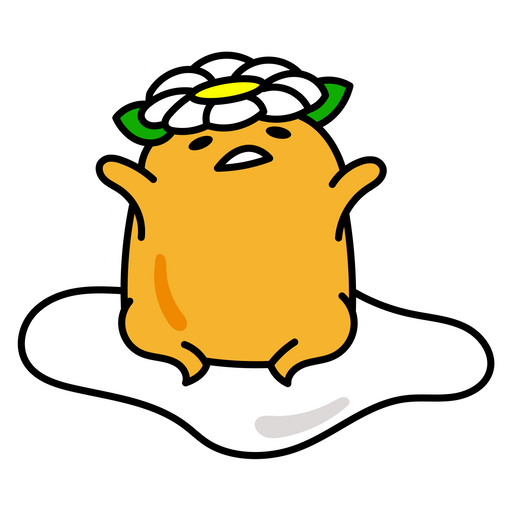 here is a Gudetama Flower Sticker from the Gudetama collection for sticker mania