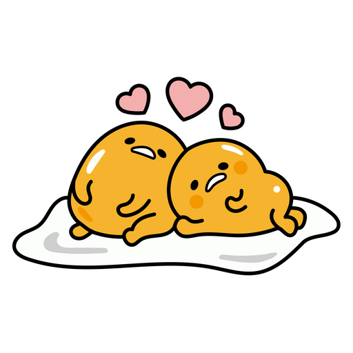 here is a Gudetama With Girlfriend Sticker from the Gudetama collection for sticker mania