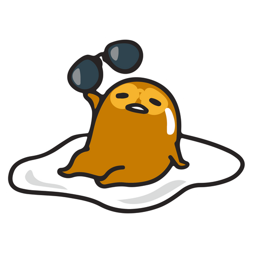 here is a Gudetama in Sunglasses Sticker from the Gudetama collection for sticker mania