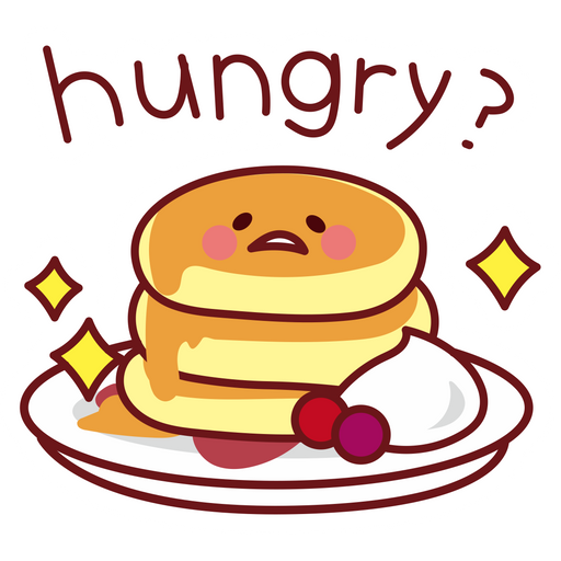 here is a Gudetama Hungry? Sticker from the Gudetama collection for sticker mania