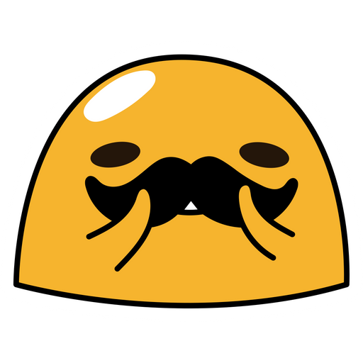 here is a Gudetama and Moustache Sticker from the Gudetama collection for sticker mania