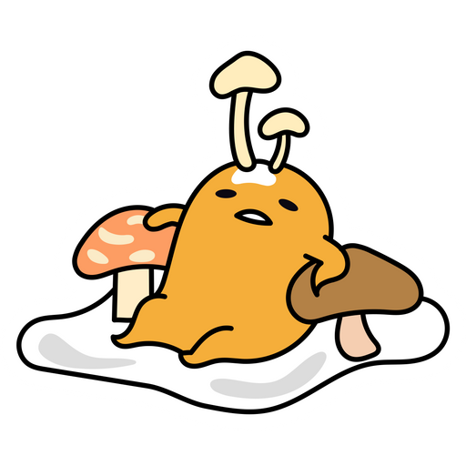 here is a Gudetama Mushroom Sticker from the Gudetama collection for sticker mania