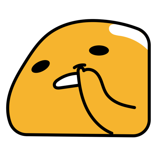 here is a Gudetama Picking its Nose Sticker from the Gudetama collection for sticker mania