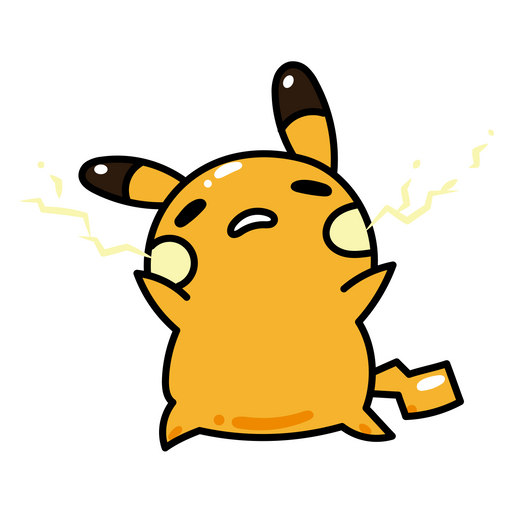 Gudetama Pokemon Pikachu Sticker