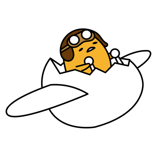 here is a Gudetama Pilot Sticker from the Gudetama collection for sticker mania