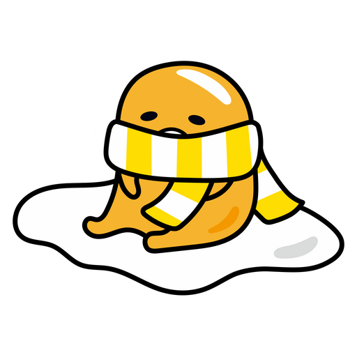 here is a Gudetama Scarf Sticker from the Gudetama collection for sticker mania