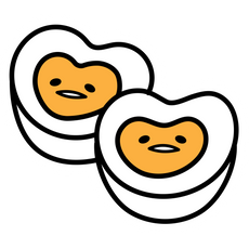 Gudetama in Two Halves Sticker